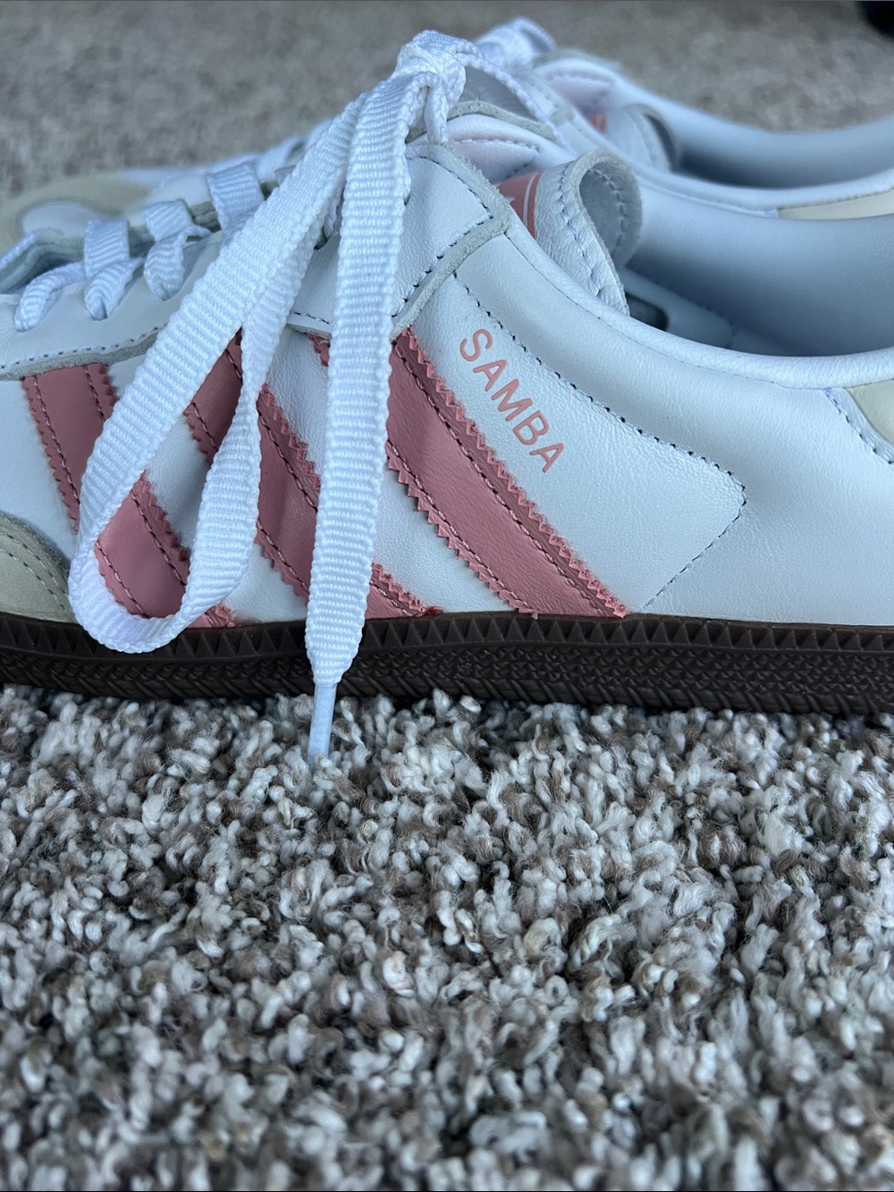 NWOT Adidas Women's Samba OG Sneakers in White Wonder Mauve Size 8.5 - Picture 5 of 10
